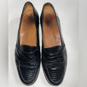 Magnanni Lizard Black Penny Loafers Size 12 M
